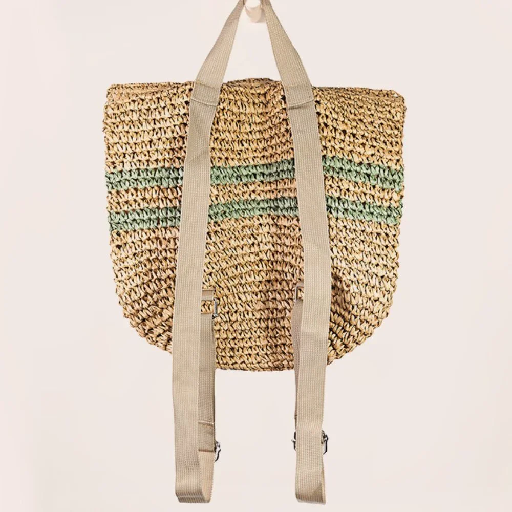 NWT Pacific Coast Striped Raffia Retreat Backpack - Picture 3 of 9